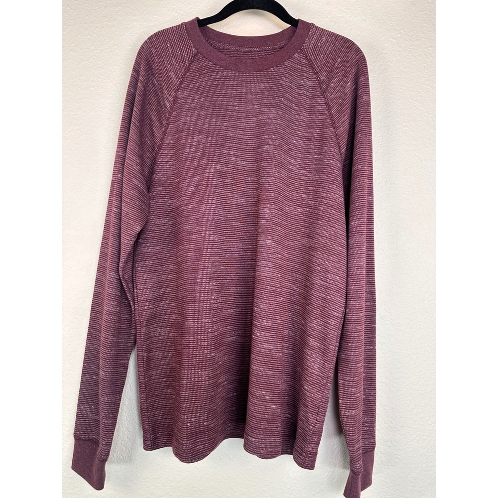 Gap Men's Waffle Knit Raglan Crewneckā Shirt Medium Burgundy NWT